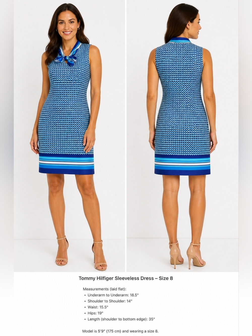 Tommy Hilfiger Women's Newport Tie Front Sleeveless Tank Dress